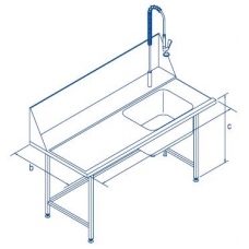 1500mm entry table with sink & splashback 1500mm entry table with sink & splashback