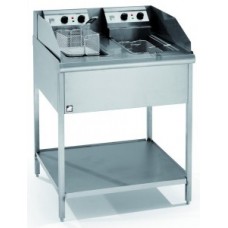 PARRY PDTPF9 DOUBLE TANK SINGLE BASKET ELECTRIC PEDESTAL FRYER